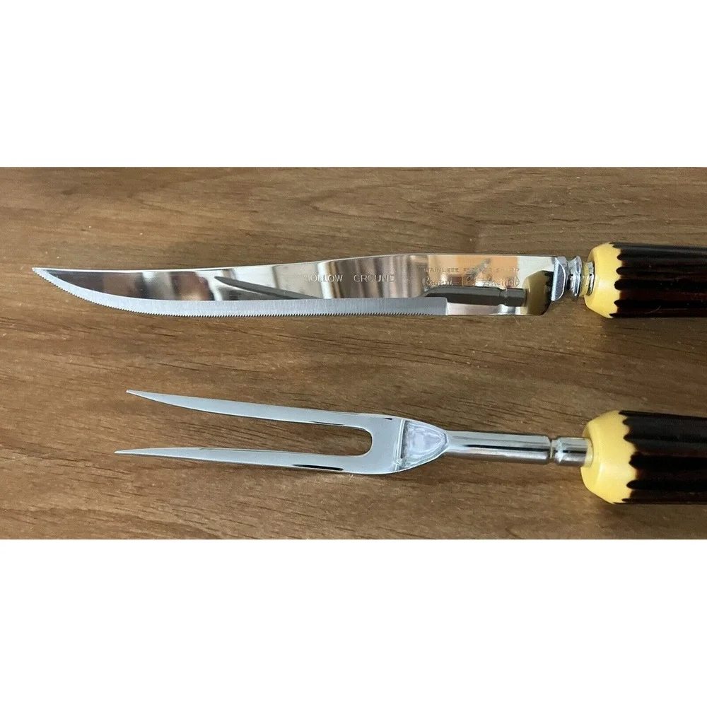 Vintage Regent Sheffield Warwick Knife/Fork Serving Carving Stainless Steel Set